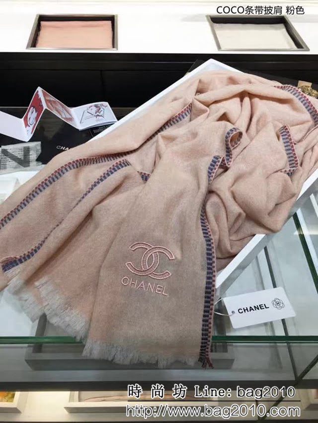 CHANEL香奈兒 小香新品 COCO條帶披肩 羊毛圍巾 LLWJ6710